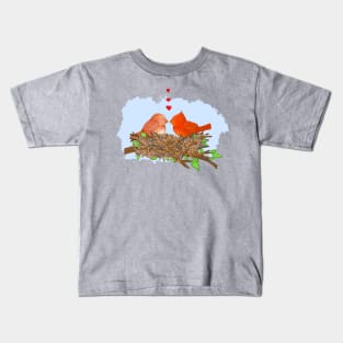 Cardinal Love Birds Kids T-Shirt